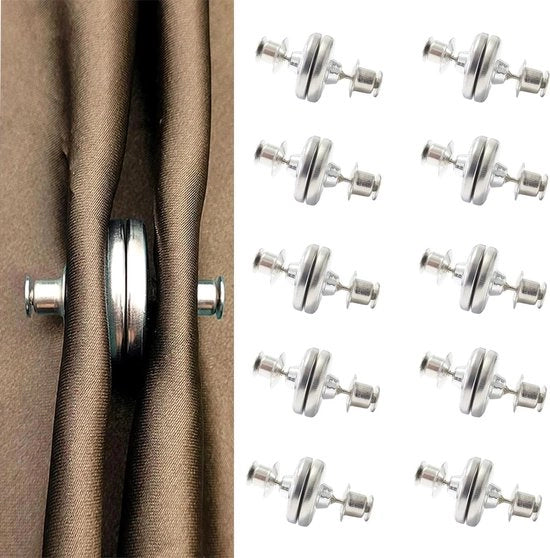 Allettamento Plus - 10 Paia di Ferretti Magnetici per Tende Transparenti, Pesanti e Scuritrici