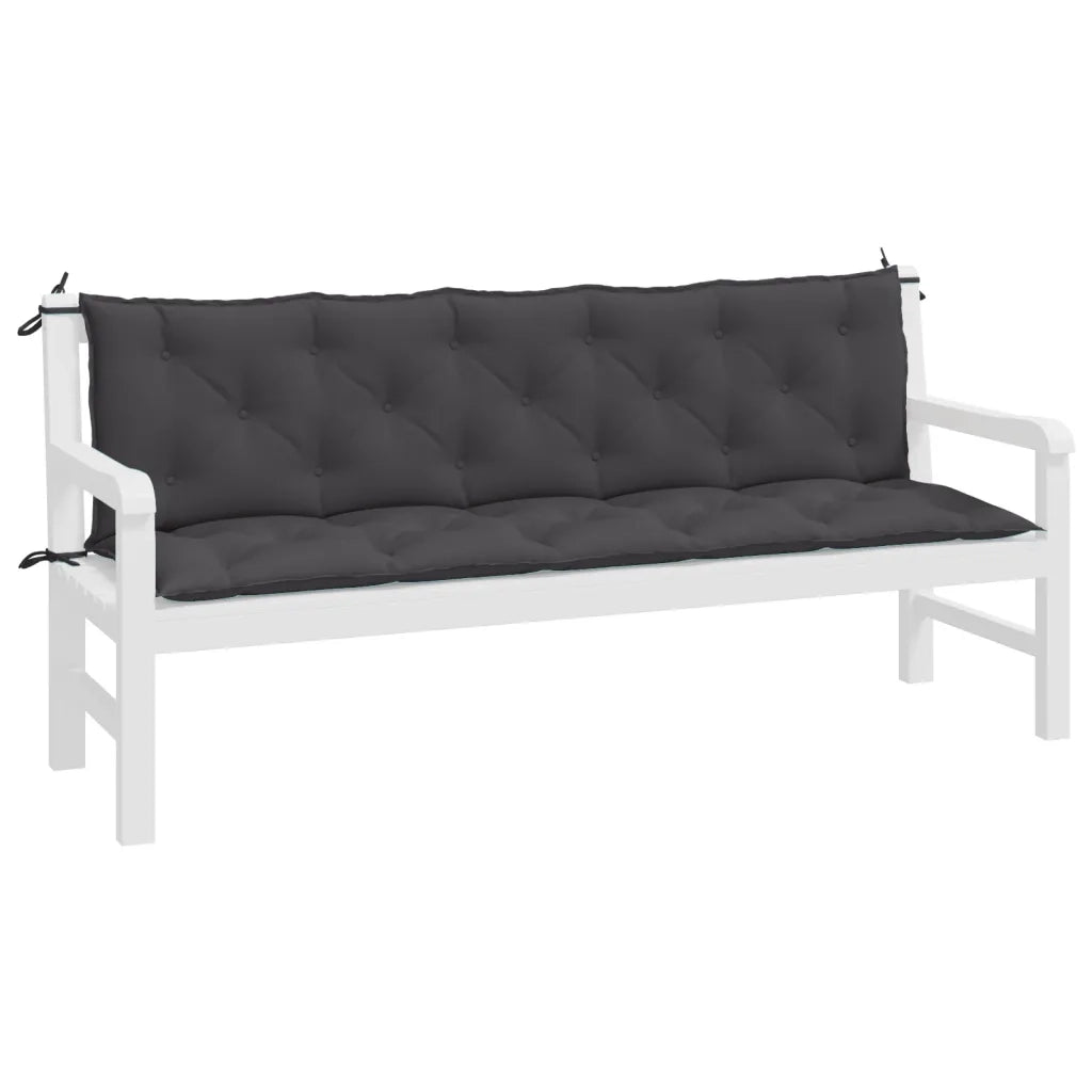 Cuscini Panca Giardino 2pz Antracite 180x50x7cm Tessuto Oxford 361716