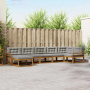 Set di divani da esterno 7 pcs Grigio Naturale e Chiaro