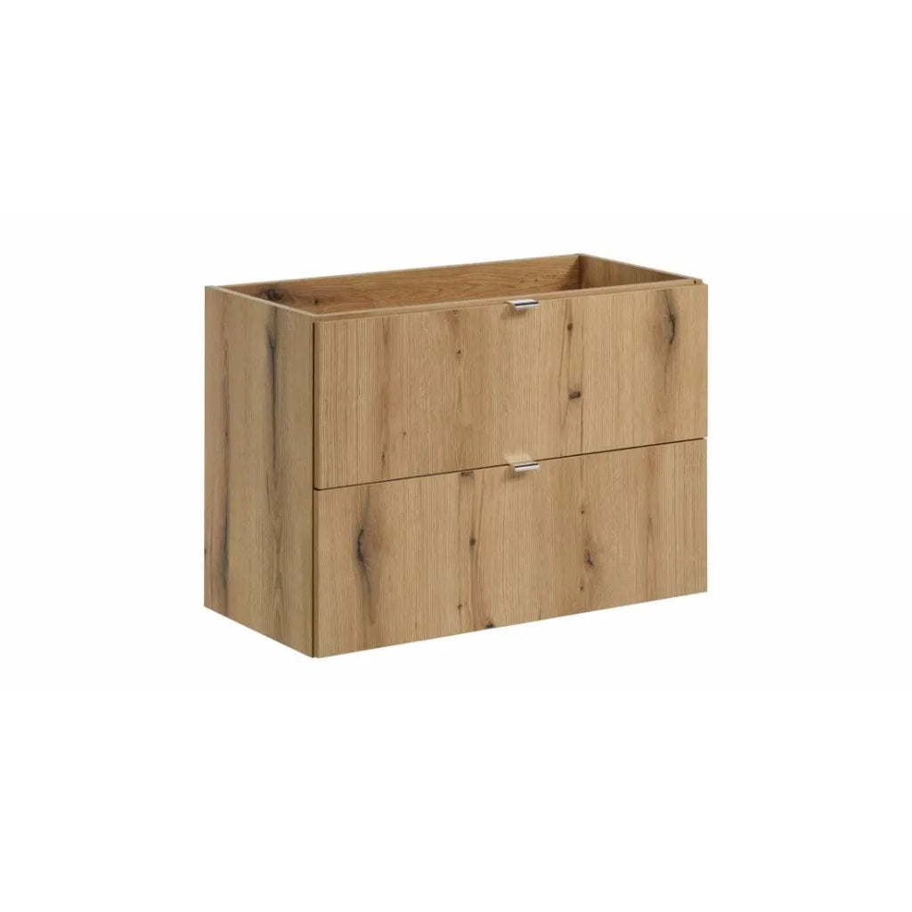 Mobile sotto lavabo VANO – 2 cassetti – Colore quercia – L80 × P57 × H39 cm – Da appendere