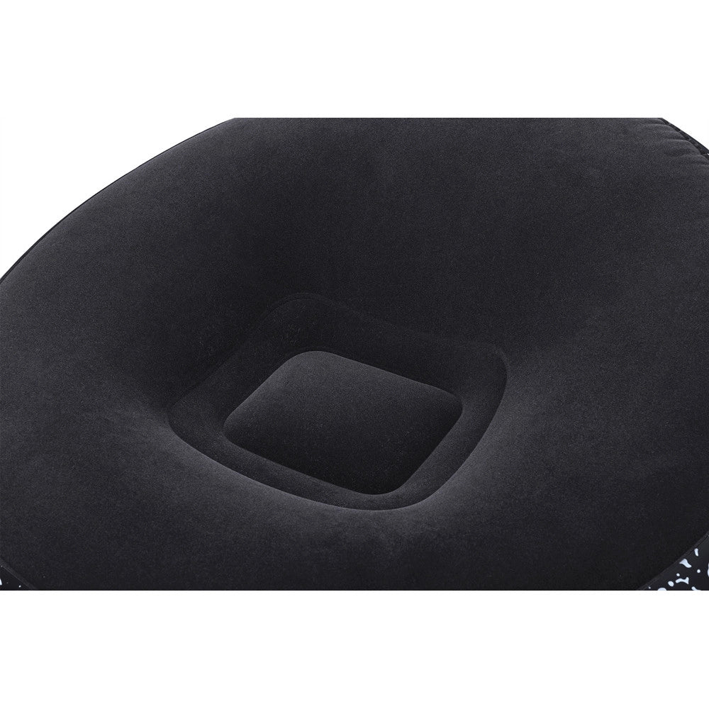Trade Shop - Poltrona Pouf Gonfiabile 112x112x66cm Superficie Vellutata Design Macchiettato Casa Giardino -