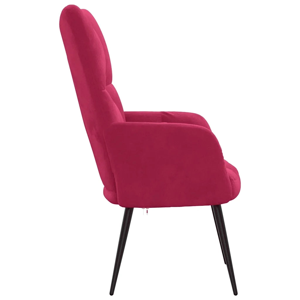 Sedia Relax Rosso Vino in Velluto 328078