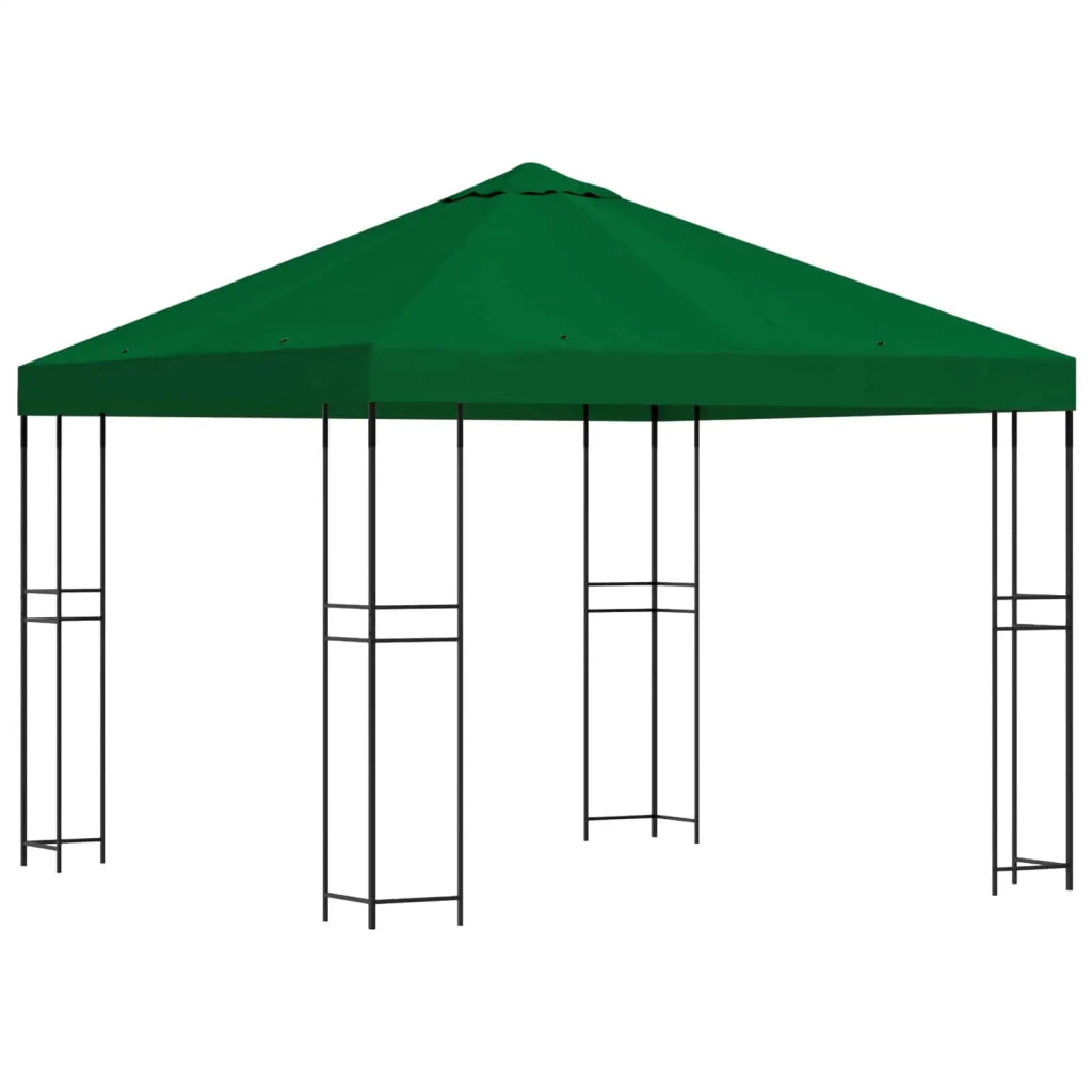 Gazebo 3 x 3 m Verde Poliestere e Acciaio 190 gsm