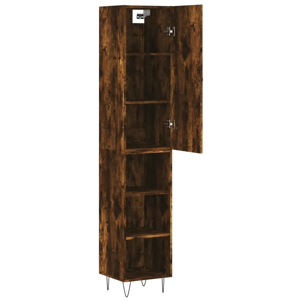 Credenza Rovere Fumo 34,5x34x180 cm in Legno Multistrato 3199014