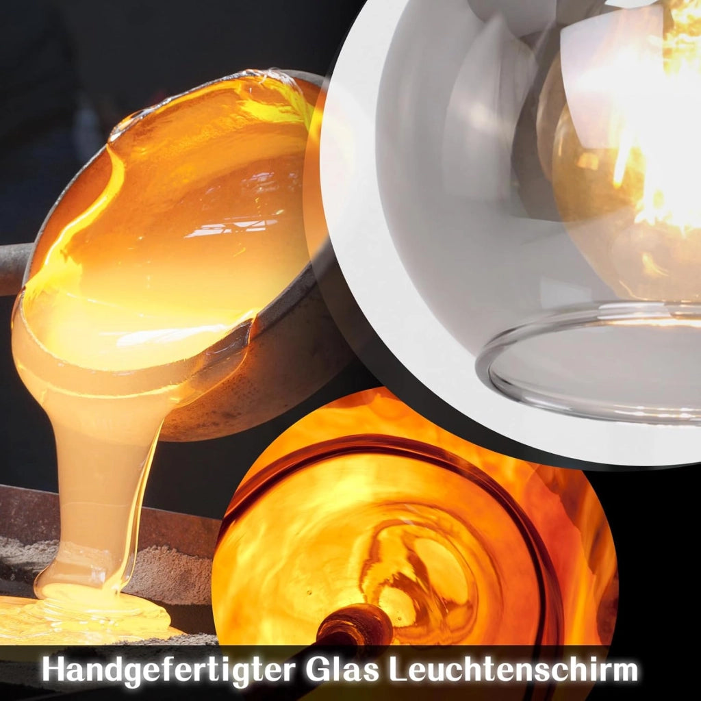 Lampada a sospensione ZMH da sala da pranzo a 3 fiamme E27 lampada a sospensione retr¨° in vetro camera da letto bar