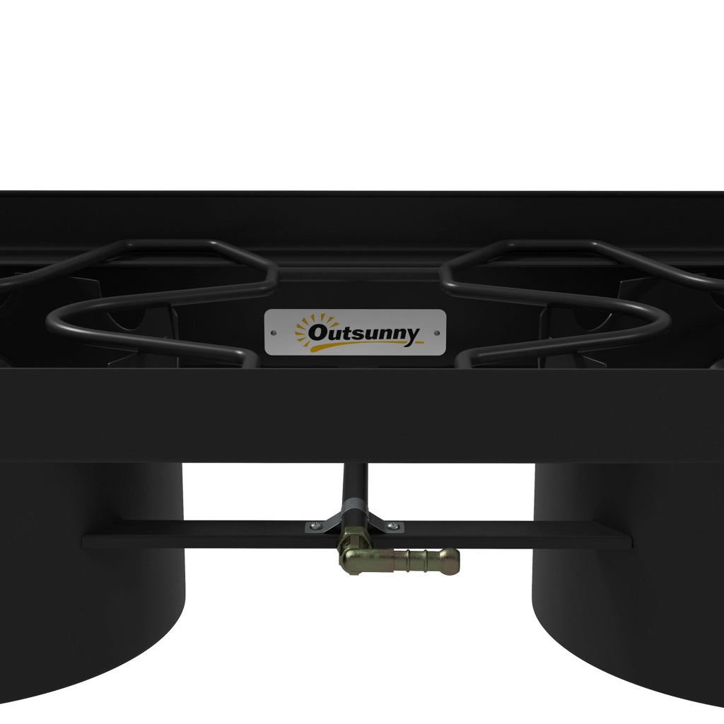 Fornello a Gas da Campeggio 2 Bruciatori ¨C zephmum ¨C 9.2 KW Nero Metallo