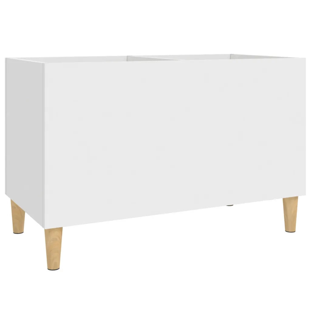 Mobile porta dischi pratico e classico 74,5 x 38 x 48 cm design moderno vano contenitore in legno bianco 02_0049202