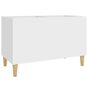 Mobile porta dischi pratico e classico 74,5 x 38 x 48 cm design moderno vano contenitore in legno bianco 02_0049202