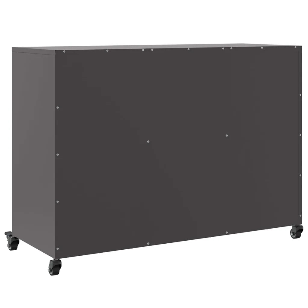 Credenza-Buffet-Armadio da cucina Nera 100,5x39x72 cm in Acciaio