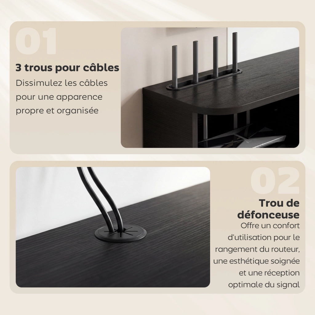 Mobile TV Parete 120 cm ¨C zephmum ¨C Nero, Legno, 120x30x?