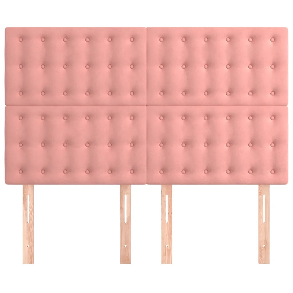 Testiera-Testata-Testiera Decorativa Rosa 144x5x118/128 cm Velluto 517708