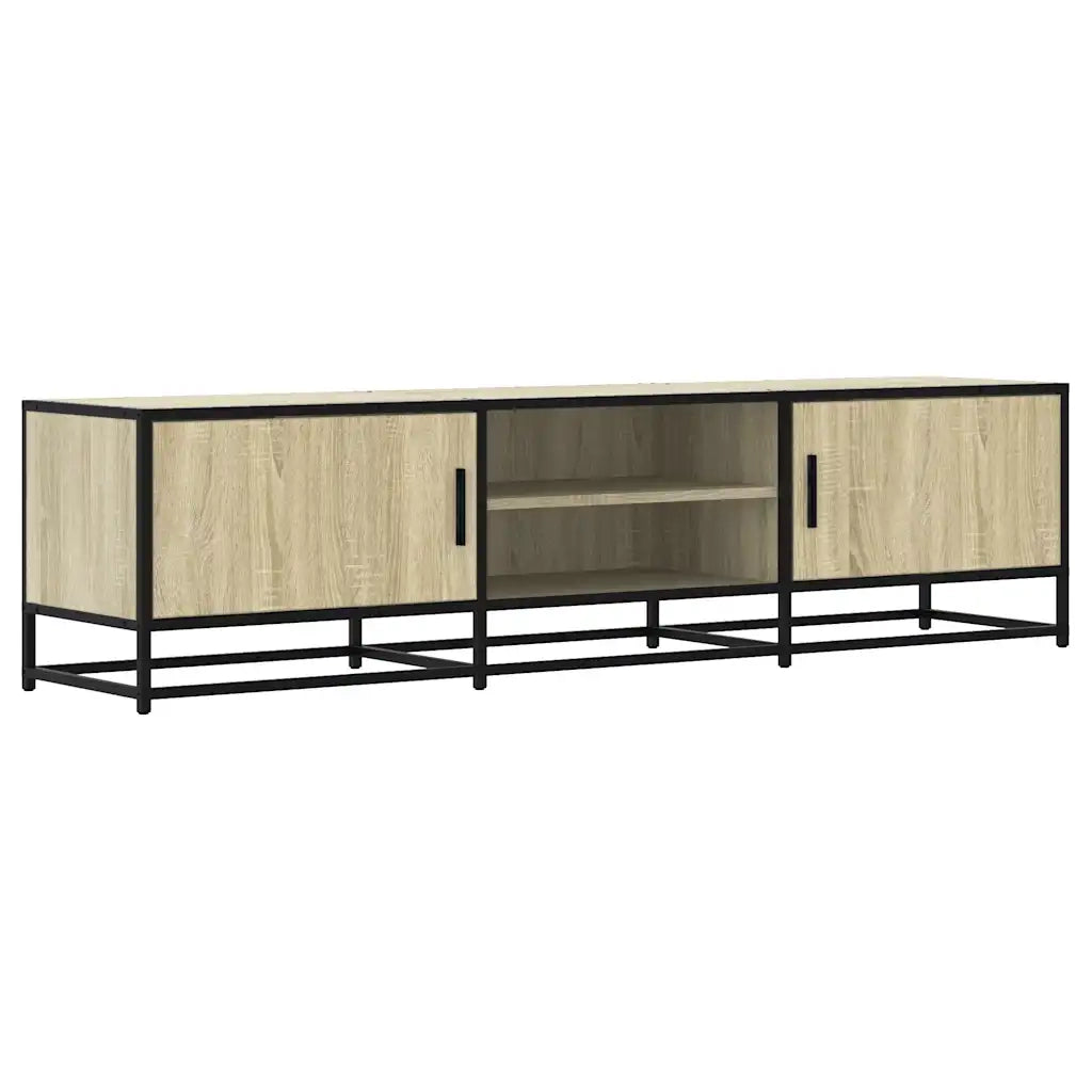 Mobile TV Rovere Sonoma 160x35x41cm Legno Multistrato e Metallo 848845