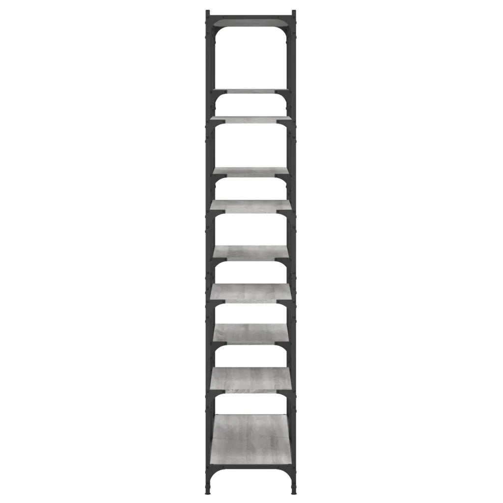 Libreria-Scaffale per Libri-Mobile di Stoccaggio Grigio Sonoma 100x32x170 cm Legno Multistrato e Ferro