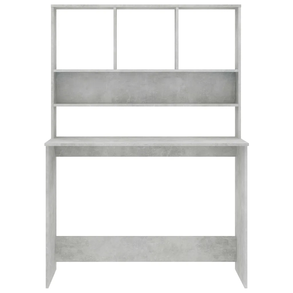 Scrivania con Mensole Grigio Cemento 110x45x157cm in Truciolato cod mxl 64344