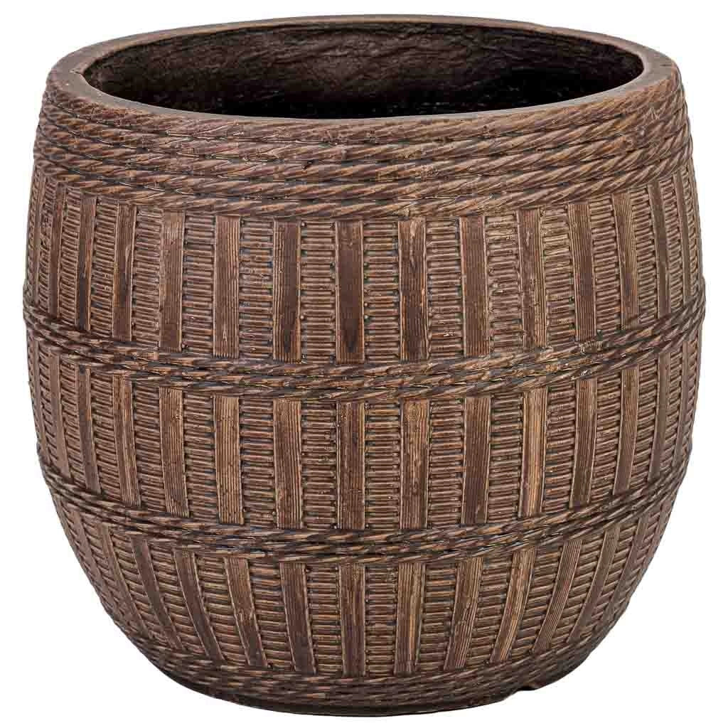 Vaso fibra di vetro marrone rossastro 27x27x23,5 cm