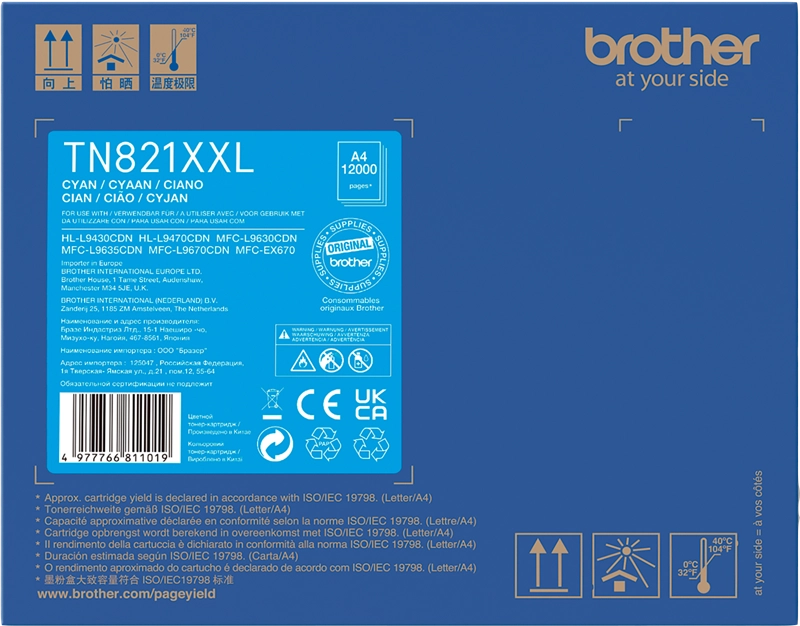 Brother TN-821XXLC cartuccia toner 1 pz Originale Ciano