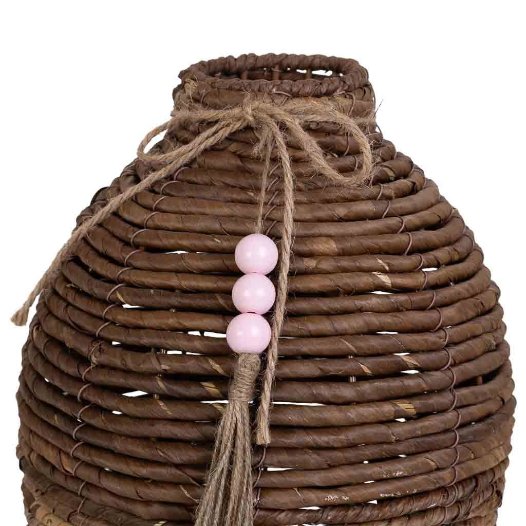Vaso in foglia di banano naturale marrone, D25x47,5h cm