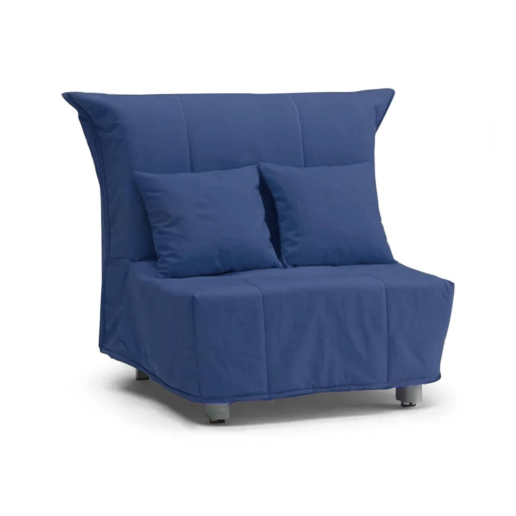 Poltroncina Andreou, Poltrona Sfoderabile Made in Italy, 85x90x85h cm blu