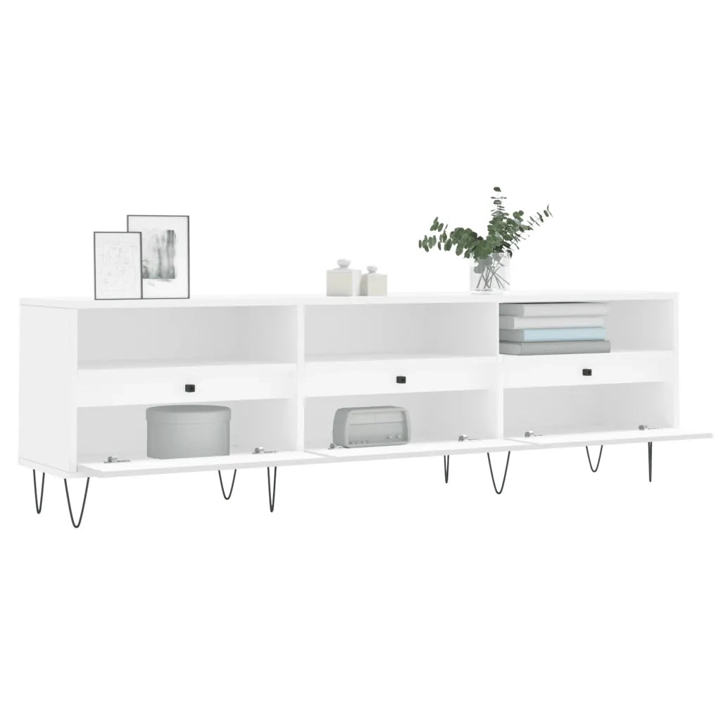 Mobile Porta TV Bianco 150x30x44,5 cm in Legno Multistrato 831276