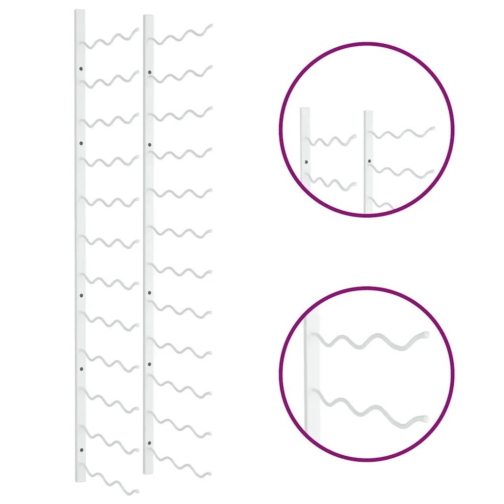 Portavini da Parete per 36 Bottiglie 2 pz Bianchi in Ferro 340889
