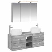 Set di mobili per il bagno 4 pcs Sonoma grigio 3407020