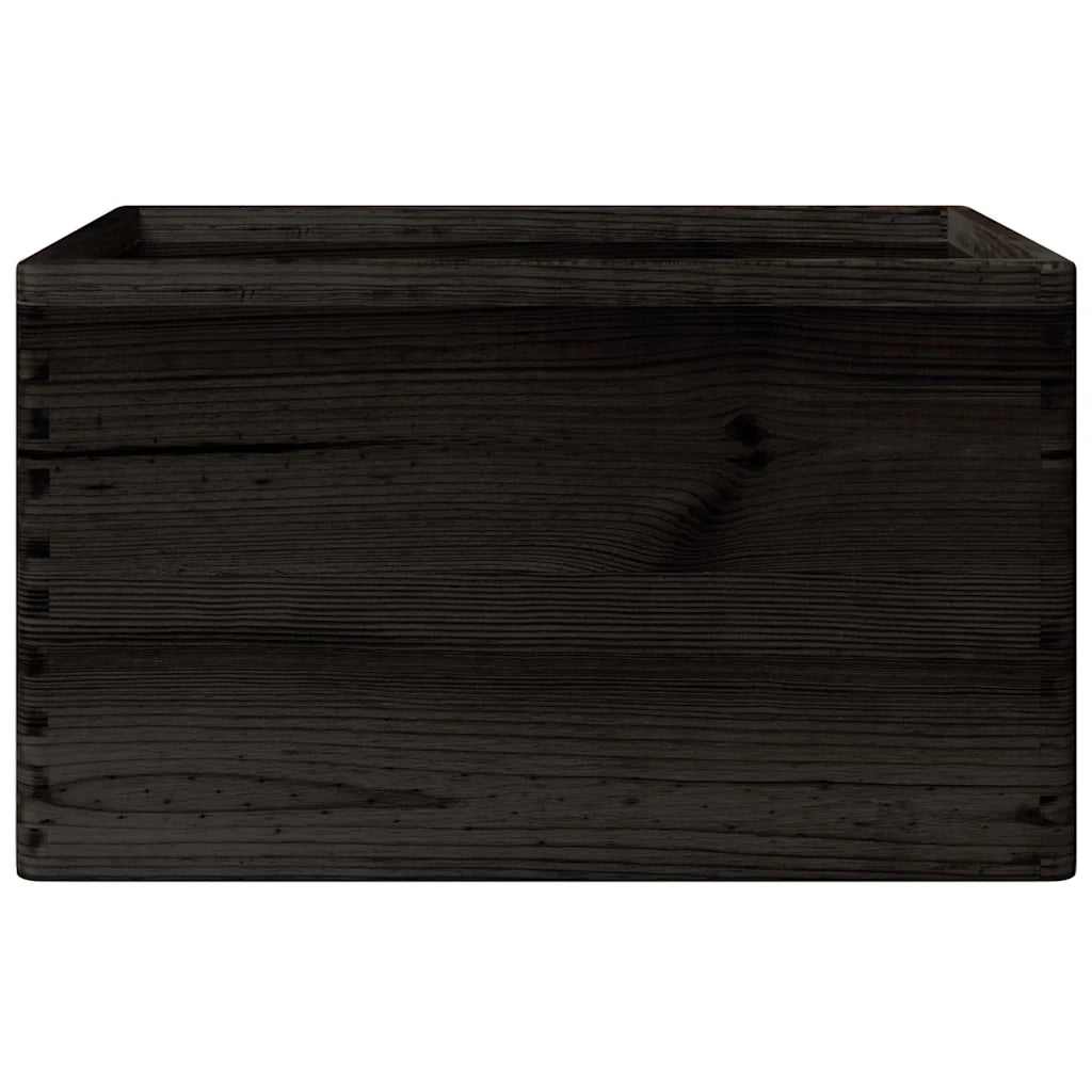 Scatola in Legno con Manici Nera 40x30x23 cm in Legno di Pino 4017400