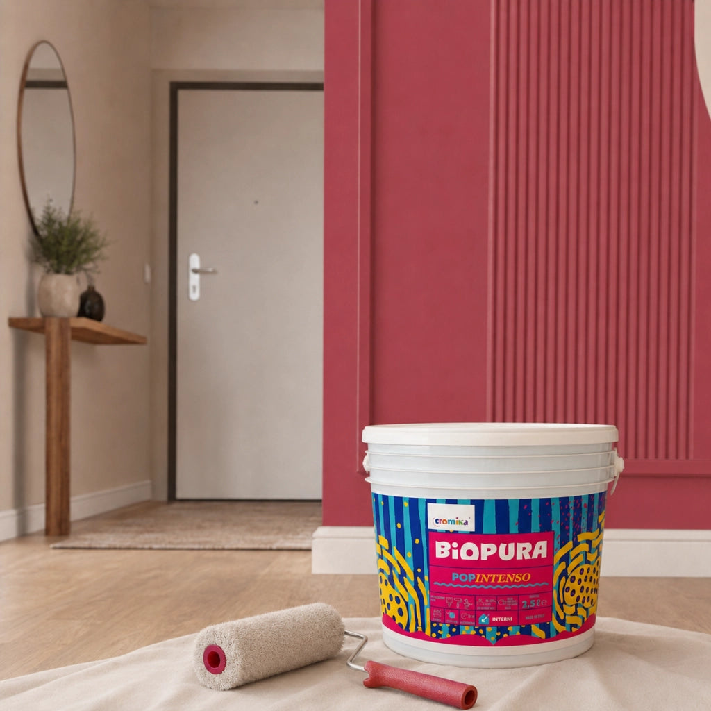 Popintenso palestra e decori interni pittura murale lavabile e coprente cromika *** formato 2.5 lt, colore- anguria p...