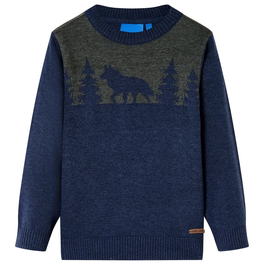 Maglione per Bambini Lavorato a Maglia Blu Marino 116 14501