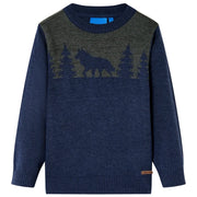 Maglione per Bambini Lavorato a Maglia Blu Marino 116 14501