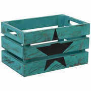 Cassetto in legno blu 18x12x10h cm