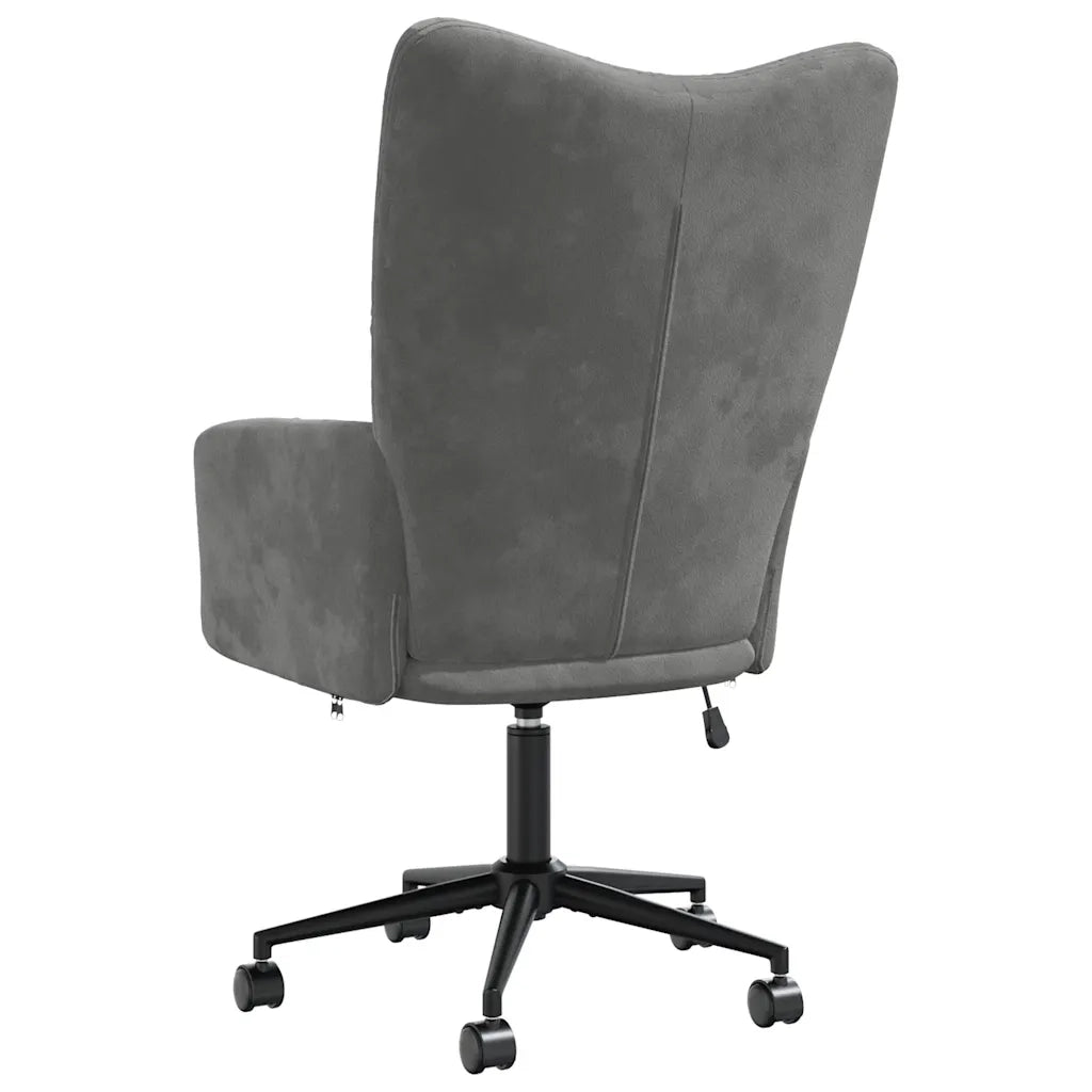 Sedia Relax Grigio Scuro in Velluto 328173