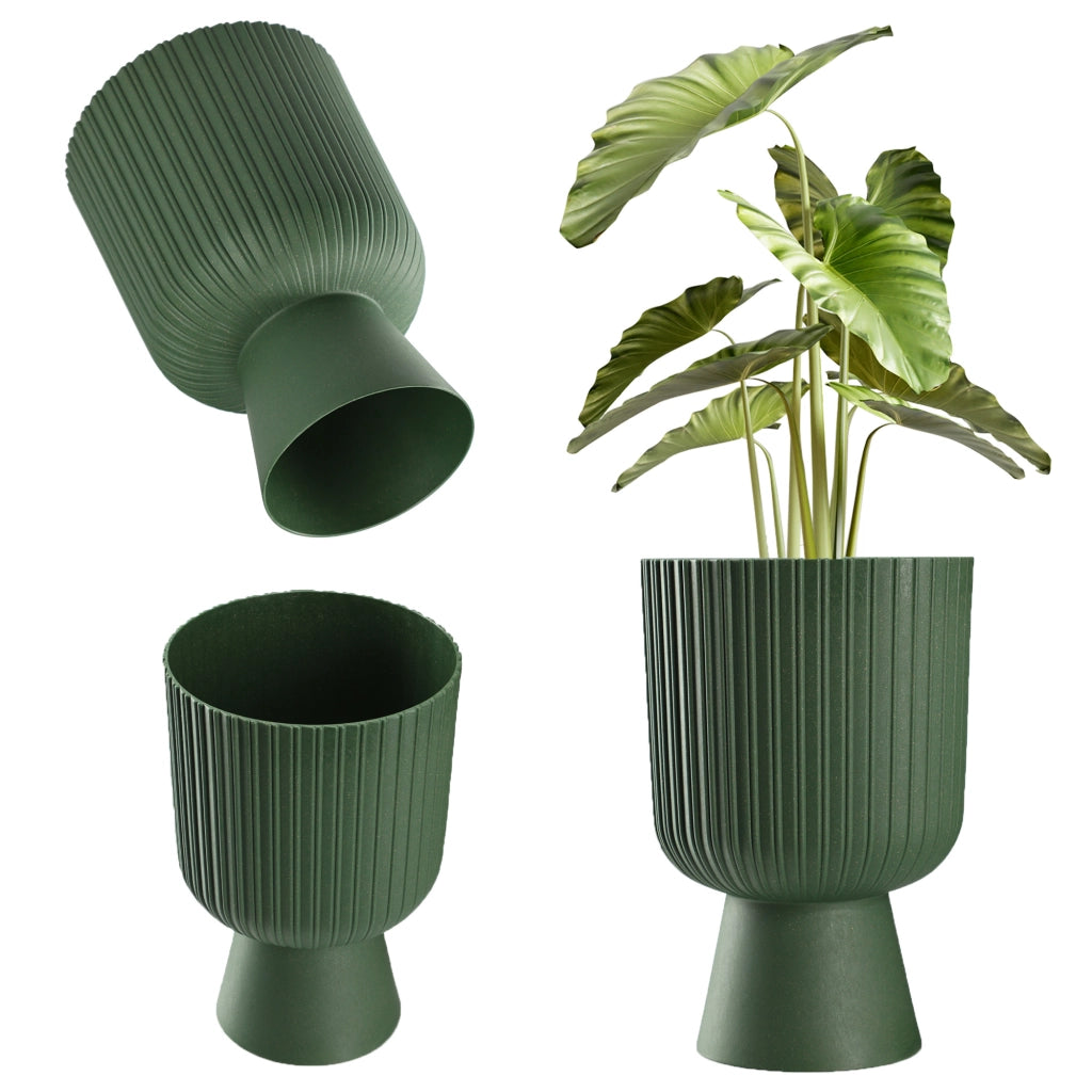 Vaso da fiori KADAX, vaso da fiori da giardino, copertura in plastica, 14 cm, supporto per fiori, verde