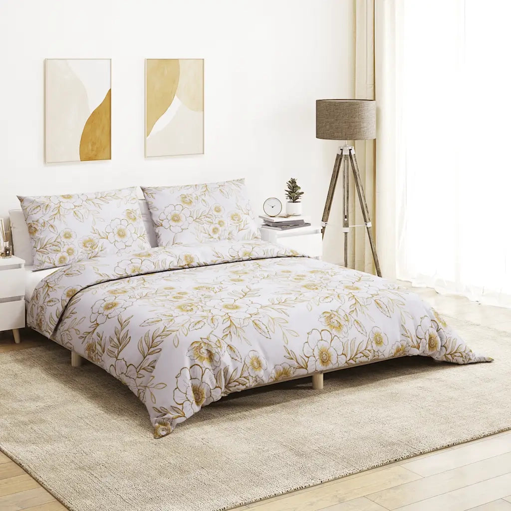 Set Copripiumino Bianco e Marrone 260x240 cm in Cotone CFW2329908