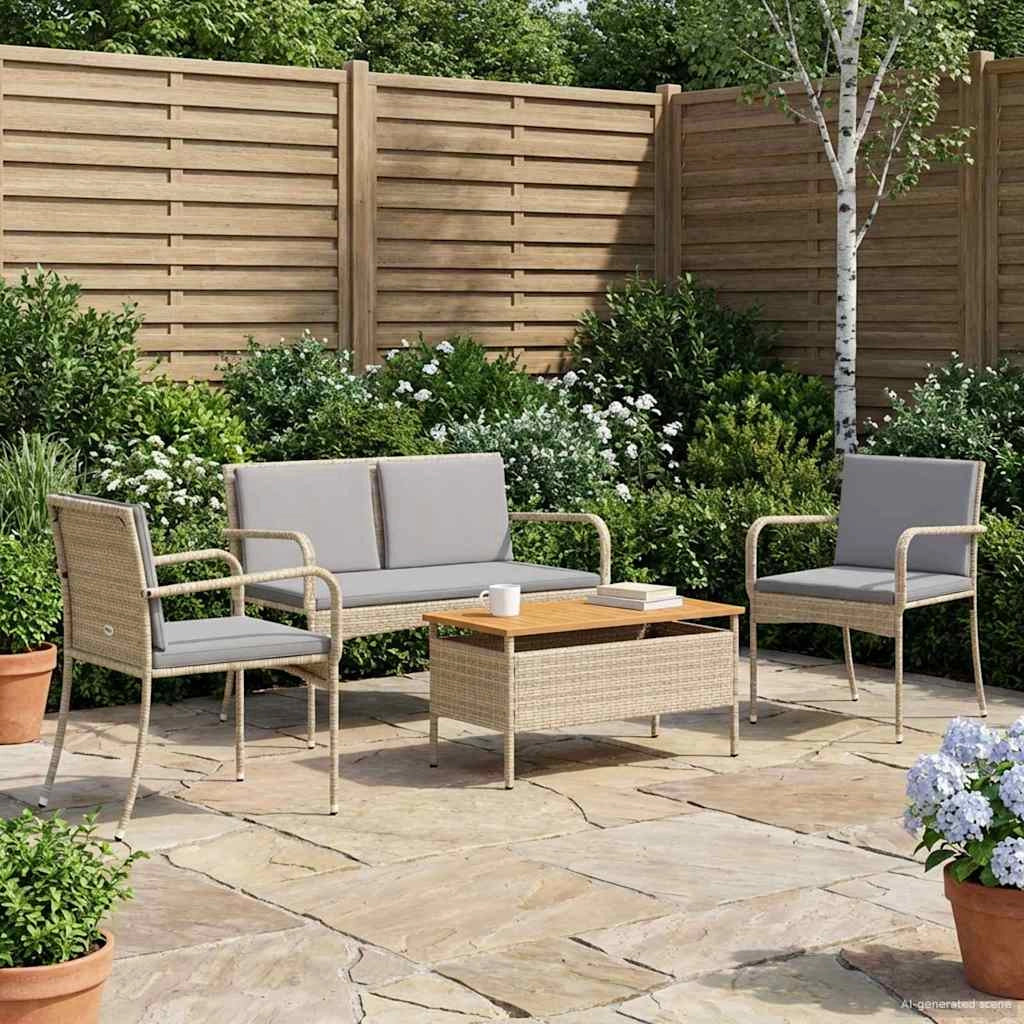 Set da giardino Beige polyrattan 42025105