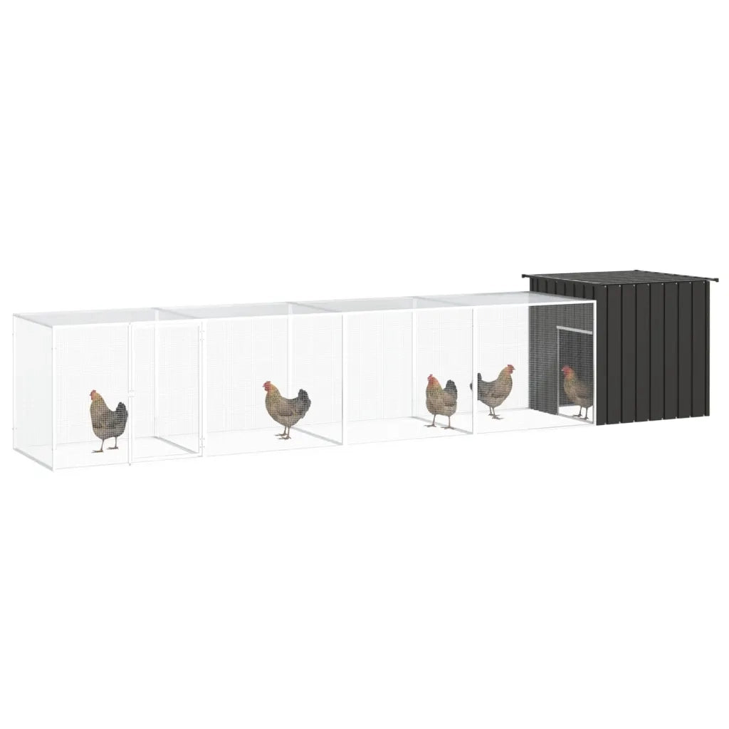 Gabbia per Polli Antracite 500x91x100 cm Acciaio Zincato 3106454