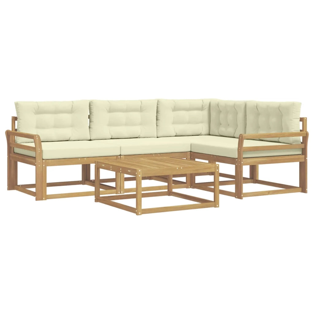 Set di divani da esterno 5 pcs Bianco e Crema 79 x 79 x 37 cm 3386409