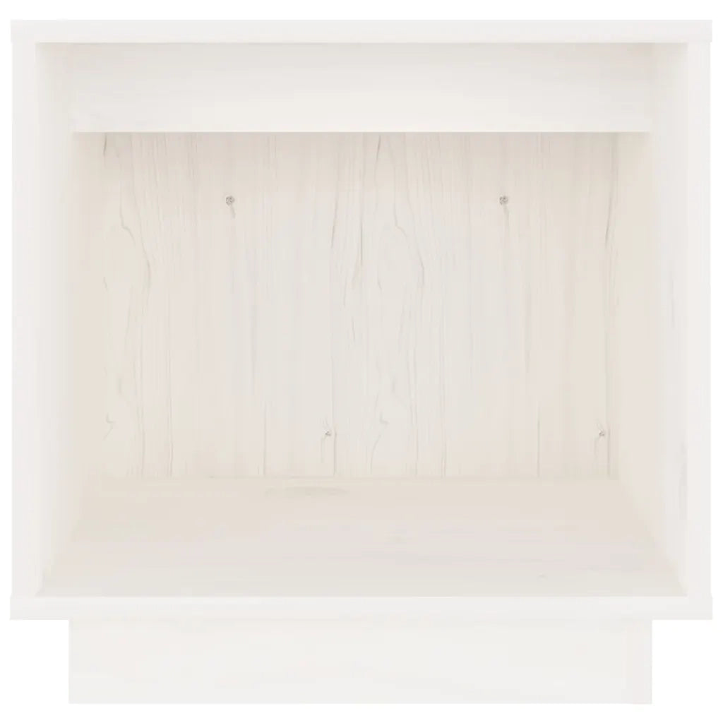 Comodino Bianco 40x30x40 cm in Legno Massello di Pino cod mxl 30676