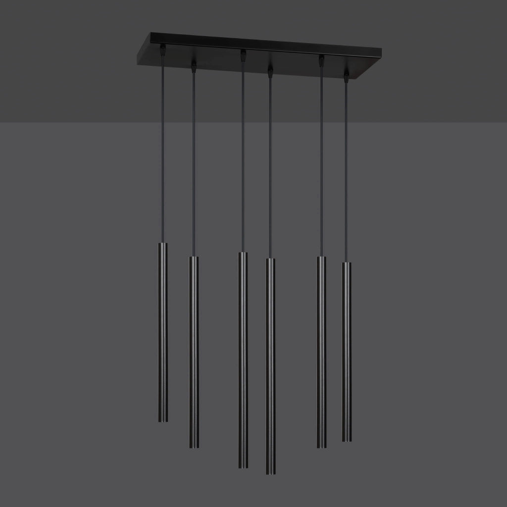 Lampadario Emibig Selter 6 Nero 6xG9 metallo 59cm H120cm