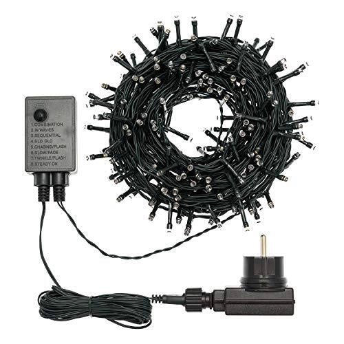 Luci di Natale Catena Lineare 240 Led Multicolore 14,5mt con 8 giochi di luce