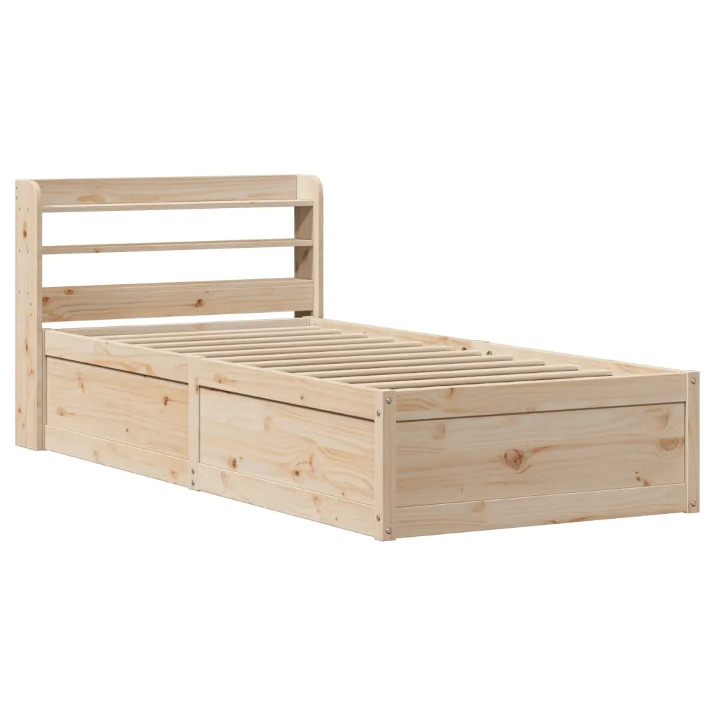 Giroletto con Testiera 90x190 cm in Legno Massello di Pino 3307104