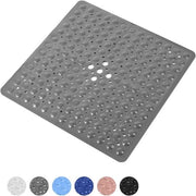 Matte anti-slip quadrata per doccia in PVC - 53 x 53 cm - Lavabile in lavatrice con fori di fissaggio forti.