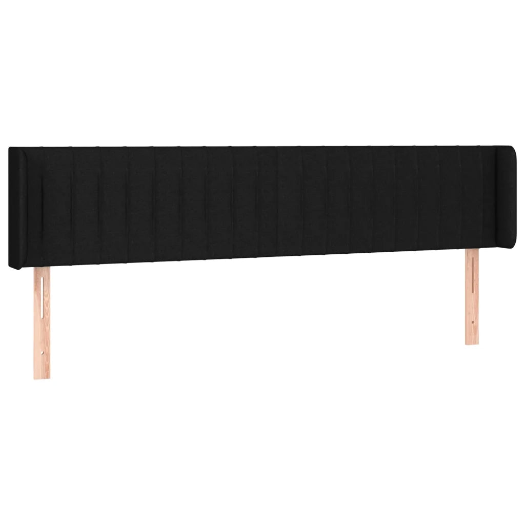 Testiera ad Orecchio Nera 183x16x78/88 cm in Tessuto