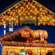 Decorazione di Natale a espandere tenda da sogno 4m x 0,6m 600 LED impermeabile IP44 - Tenda da luce per interni 8 posizioni camera finestra decorativa luce calda bianca