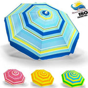 Trade Shop - Ombrellone Mare Spiaggia Diametro 180 Cm Con Snodo Tessuto In Polyest Palo 32mm -