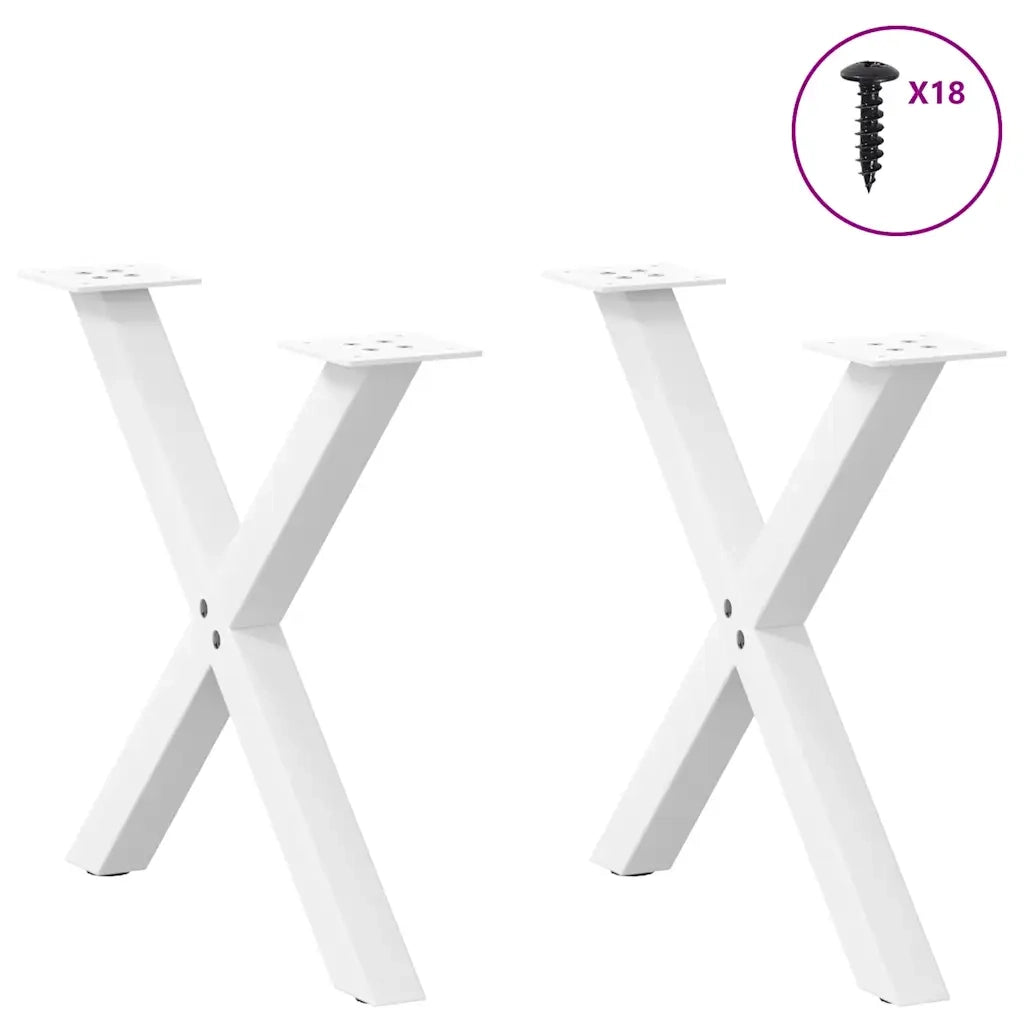 Gambe per Tavolino da CaffÃ¨ a X 2 pz Bianche 60x(42-43) cm Acciaio