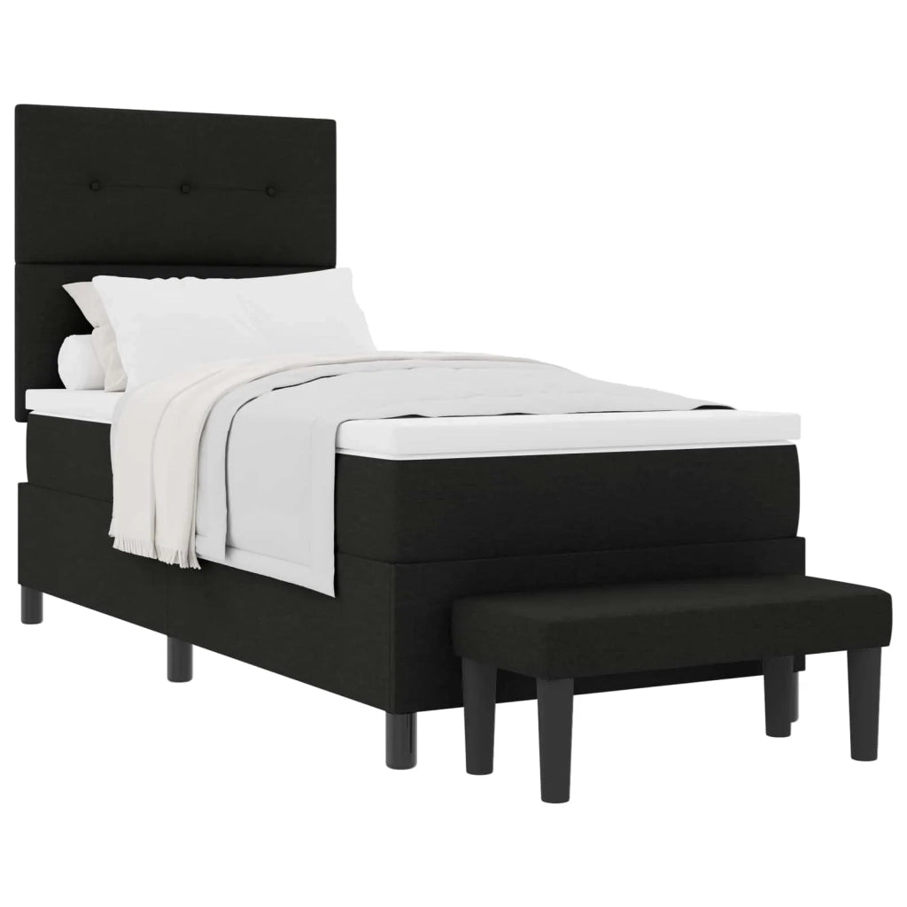 Letto a molle con materasso Nero 100 x 200 cm Tessuto
