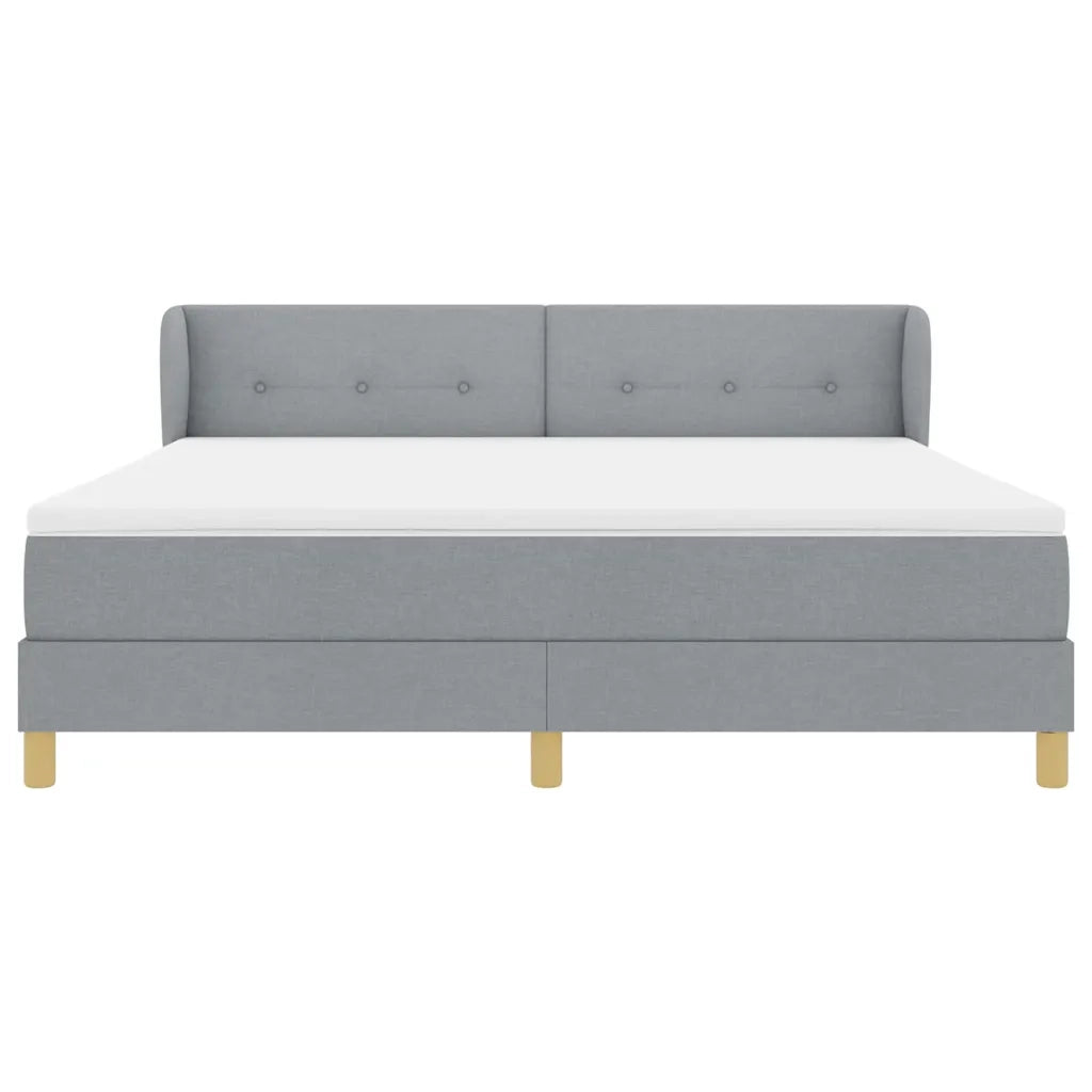 Letto a molle con materasso Grigio chiaro 180 x 200 cm Tessuto 3340227