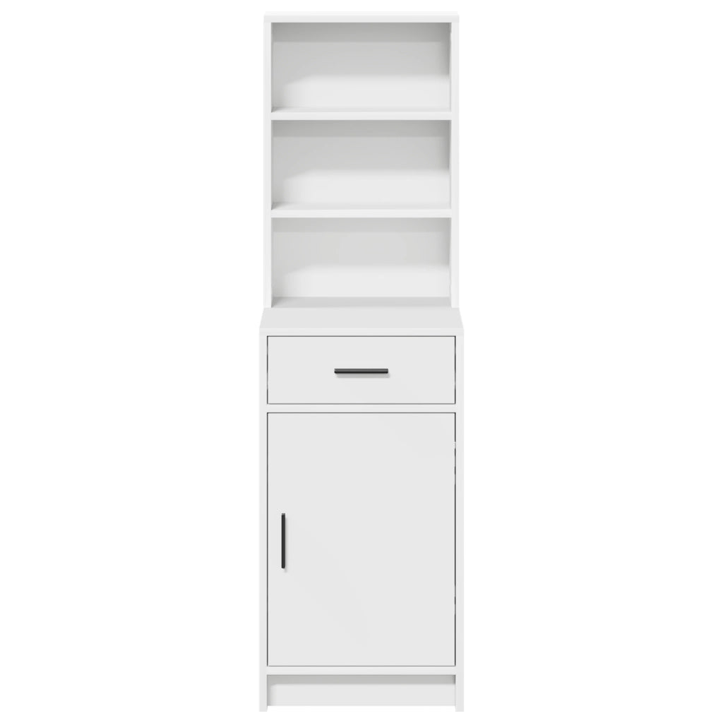 Highboard Bianco 40x41x135 cm in Legno Ingegnerizzato