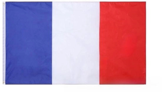 Bandiera Francese 90 x 150 cm - Polyester - Occhi in Metallo - Per Interno/Esterno - Eventi Sportivi - Sostenibile e Resistente al Tempo