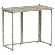 Tavolo Giardino | Tavolino da esterno Pieghevole Grigio Chiaro 90x51x75 cm Polyrattan